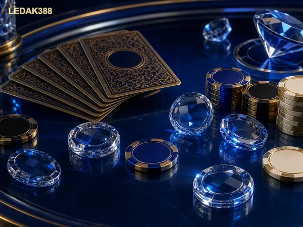 Ilustrasi game kartu seluler Ledak388 di perangkat mobile